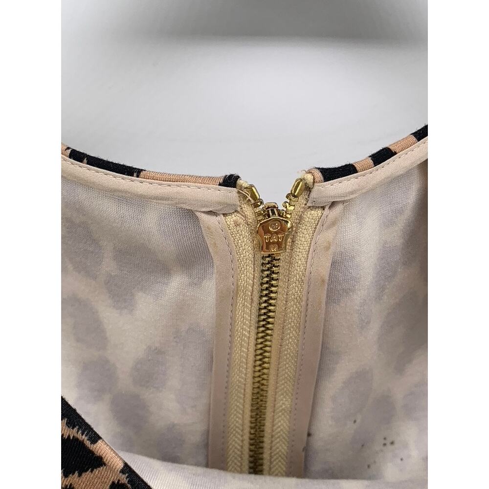 KATE SPADE Women's Brown Leopard Print 3/4 Sleeve Fit & Flare Mini Dress SZ 4 - Picture 7 of 10